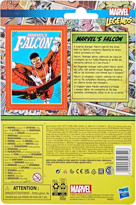 Actual product image Hasbro Marvel Legends Series 9.5 cm large Retro 375 Collection Marvel's Falcon action figure