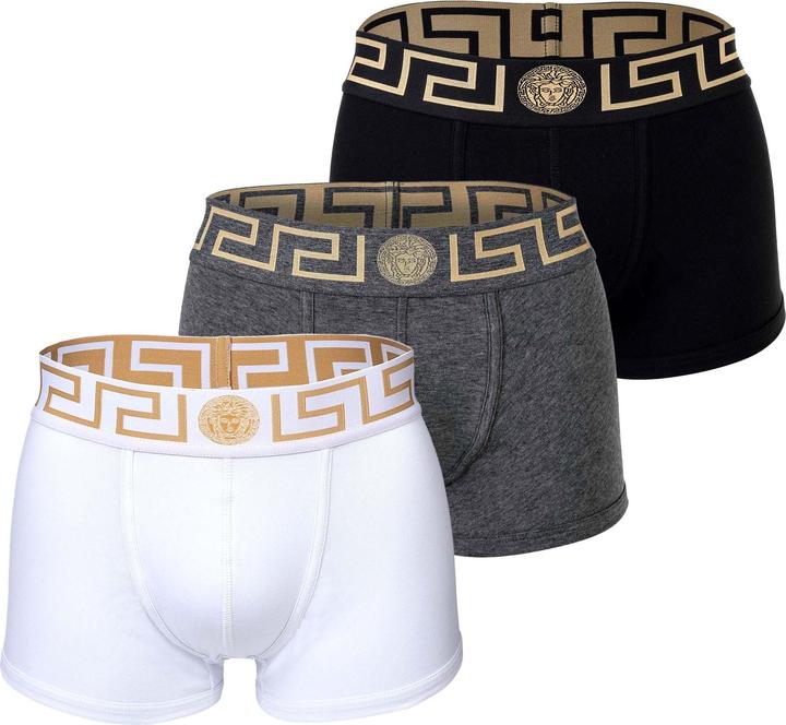 Versace Underpants Tri-Pack Trunk Jersey Topeka Bi-Stretch Cotton Organic New Logo