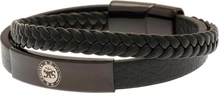 Actual product image Chelsea FC Leather Crest Bracelet (100% synthetic material)