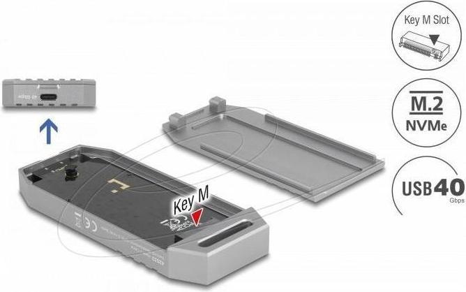 Immagine prodotto Delock M.2 NVMe SSD Gehäuse USB 40 Gbps - werkzeugfrei (M.2 2280)