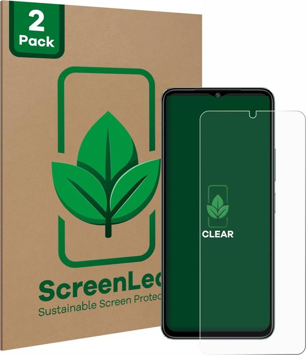 Actual product image ScreenLeaf Protective film sustainable screen protector screen protector film clear transparent (2 Piece, Xiaomi Redmi A3)