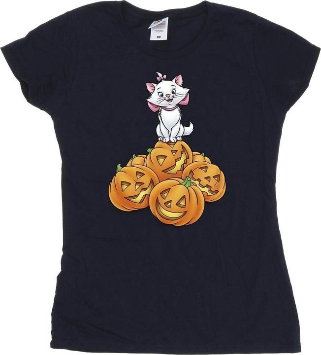 Actual product image Disney Womens/Ladies Marie Pumpkin Cotton Halloween T-Shirt (L)