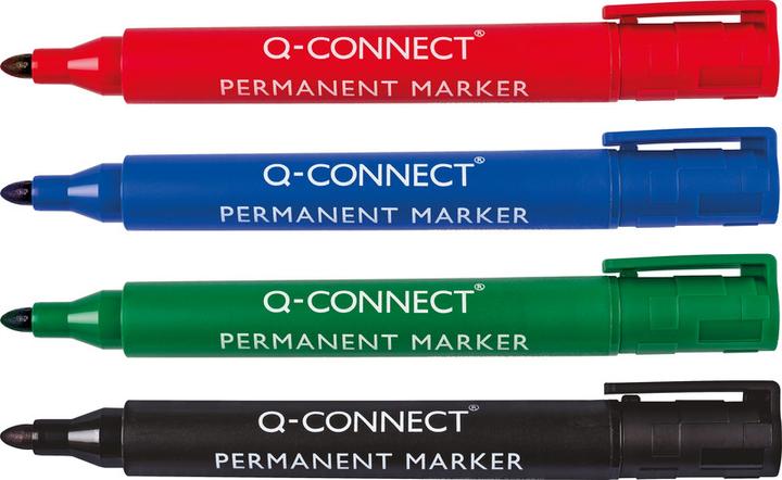 Produktbild Q-Connect Permanent Marker mit Rundspitze (Mehrfarbig, 2 mm, 1 x)
