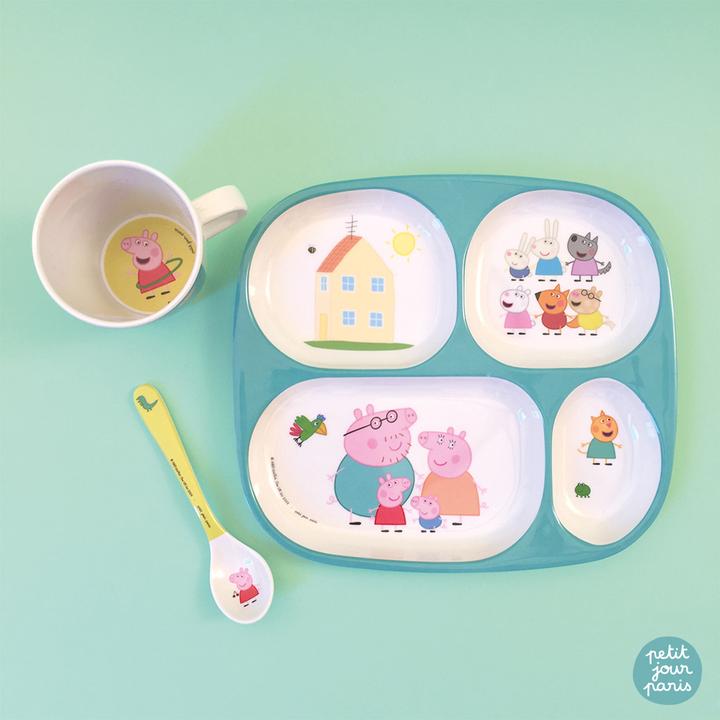 Actual product image Petit Jour Paris 4-compartment tray peppa pig