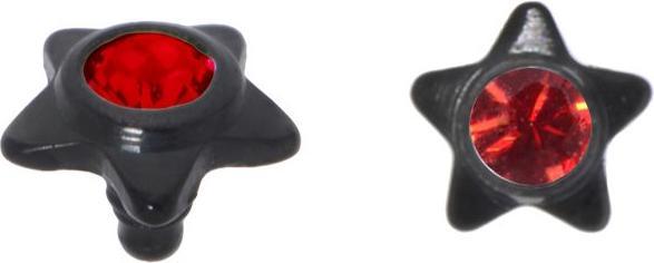 Bijouteria Dermal-Anchor Aufsatz (Kristall, PVD Beschichtung (schwarz), Titan)