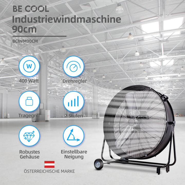 Produktbild Be Cool BCIWM90CM Bodenventilator Industrie-Windmaschine 90cm (73 dB)