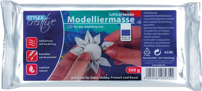 Produktbild Magni Stylex 28235 - Lufthärtende Modelliermasse, 500 g in weiss, beliebig bemalbar, geruchsneutral, au