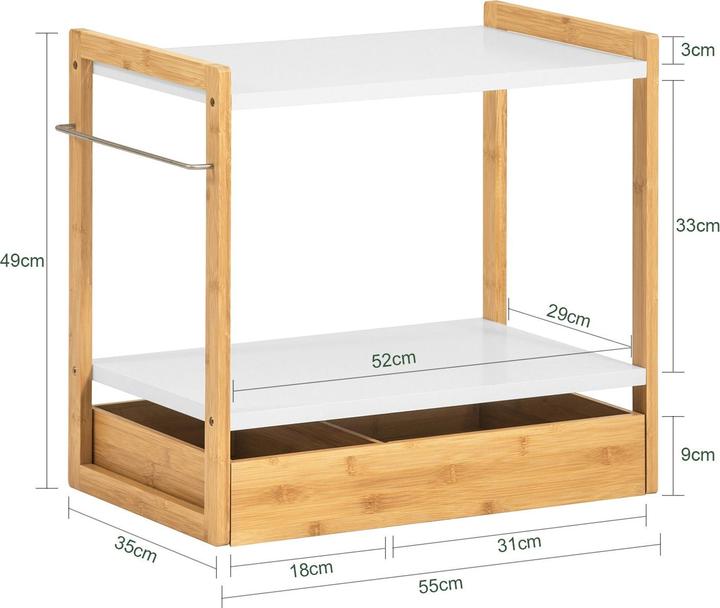 Produktbild SoBuy Mikrowellenregal (55 x 35 x 49 cm)