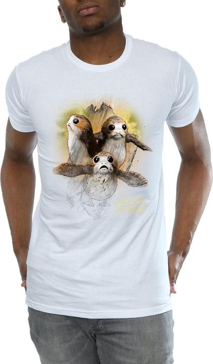 Actual product image Star Wars Mens Porg Brushed Cotton T-Shirt (M)