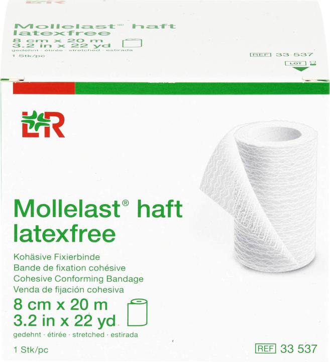 Actual product image Lohmann & Rauscher Mollelast adhesive latex free white 8cm x 20m stretched, 1 pc BIN