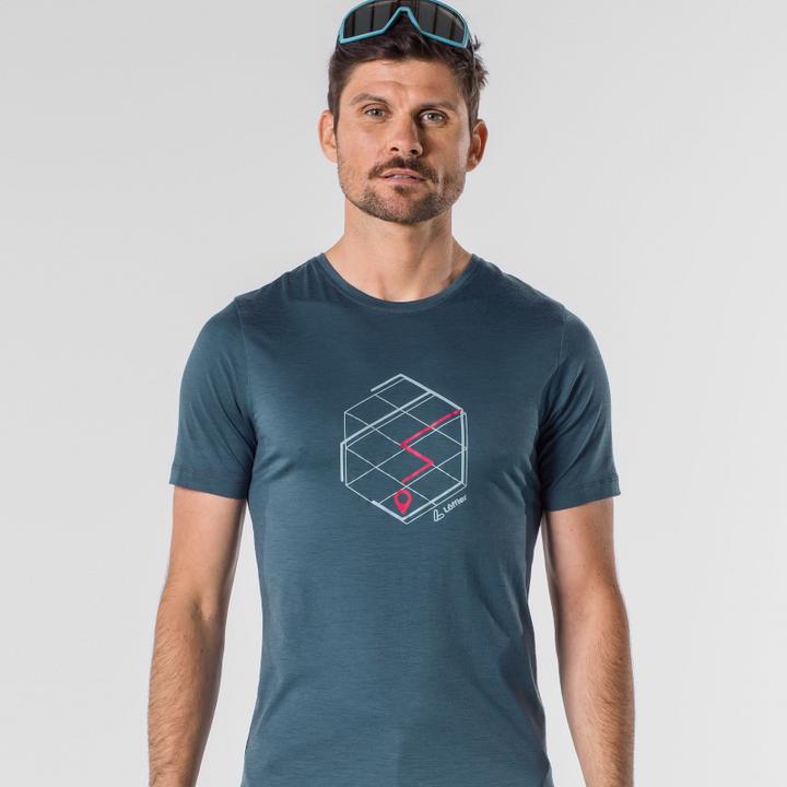 Immagine prodotto Löffler Loeffler Hemd kurzarm M Printshirt Tracking Merino Light Dark Petrol - Blau (56)