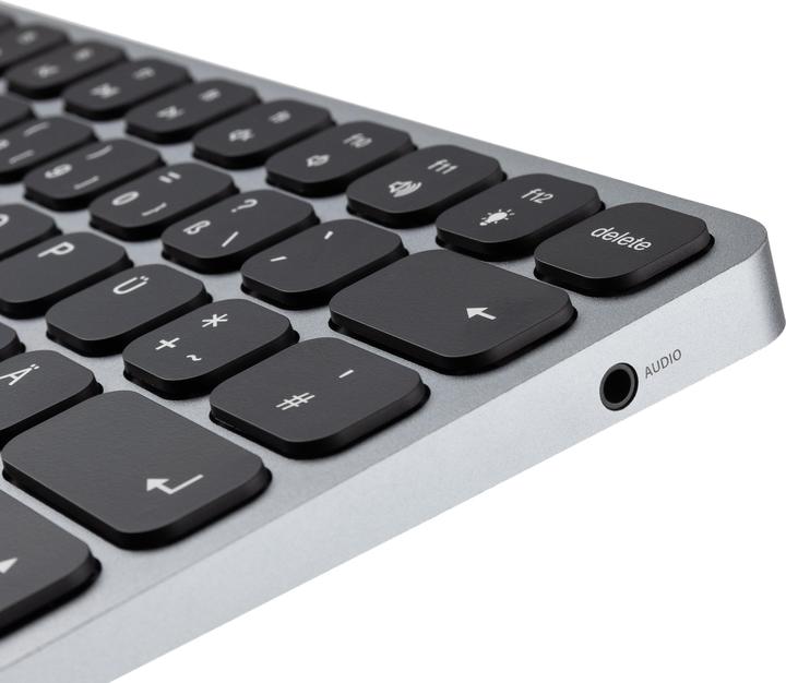 Actual product image Axagon HMC-KB keyboard USB-C 5Gbps with HUB, microSD/SD, 3x USB-A, HDMI 4K/60Hz, PD 100W, Audio, DE (DE, Cable)