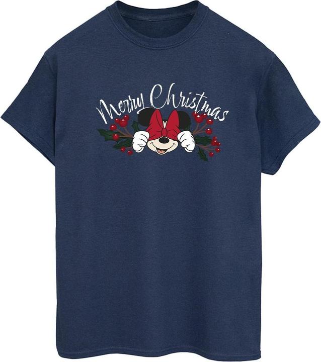Immagine prodotto Disney Minnie Mouse Christmas Holly Maglietta Ampia Donna (S)