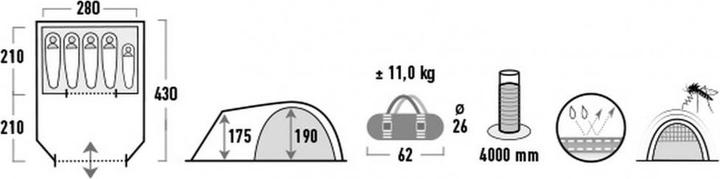 Produktbild High Peak Santiago (Kuppelzelt, 11 kg, 5 Personen)