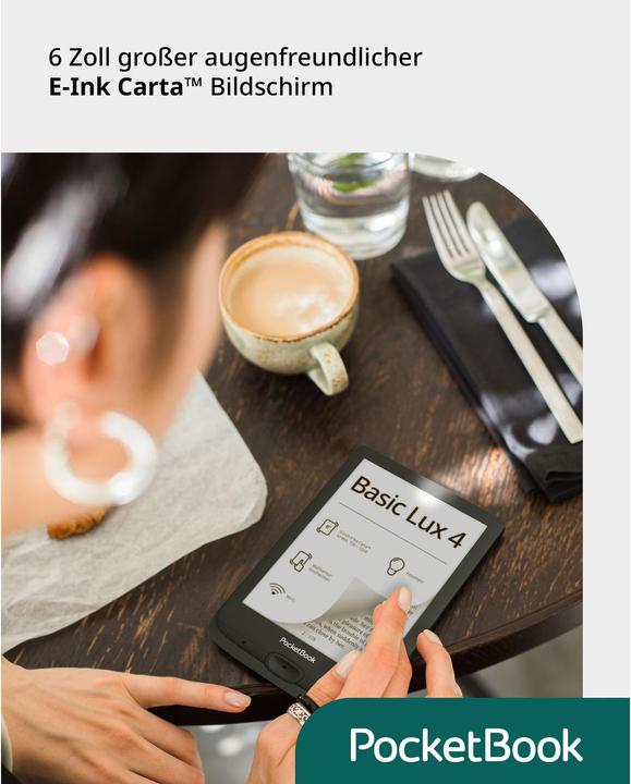 Produktbild PocketBook Basic Lux 4 (6", 8 GB, Schwarz)