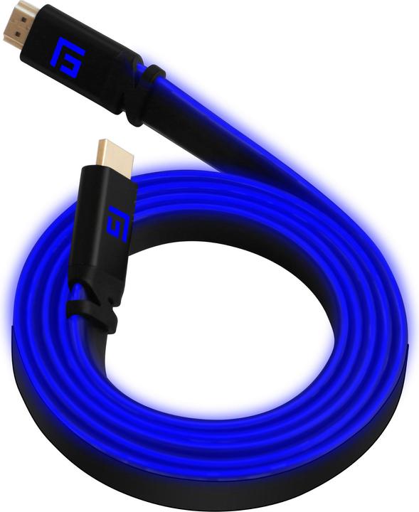 Actual product image Floating Grip HDMI Cable High Speed 8K/60Hz LED 1.5m blue (1.50 m, HDMI)