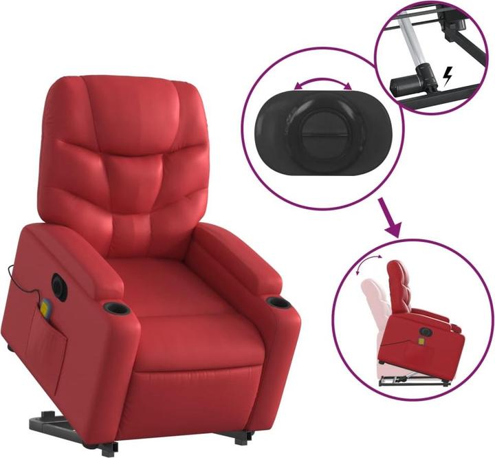 Produktbild VidaXL Massagesessel mit Aufstehhilfe Elektrisch Kunstleder