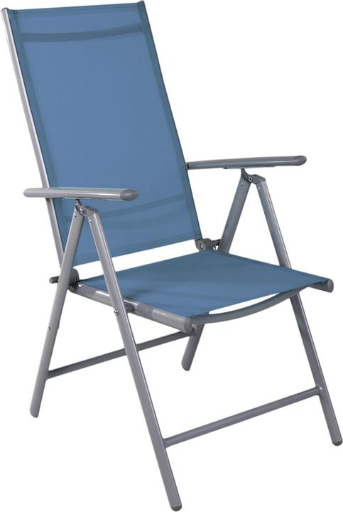 Produktbild Mojawo 2er Set Garten Klappstuhl Aluminium - Textilen Silbergrau/Petrol