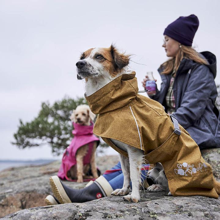 Actual product image Hurtta Monsoon V2 Eco Pink mackintosh, 65 cm (65, Dog raincoat)