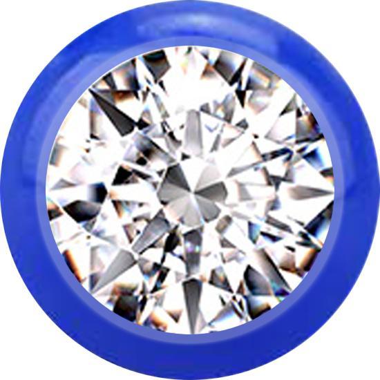Star Piercing Kugel dunkelblau mit Kristall silber (ohne Messing, Acryl)