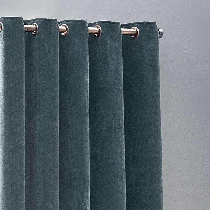 Actual product image Yard Chenille Velvet Eyelet Curtains (117 x 137 cm)