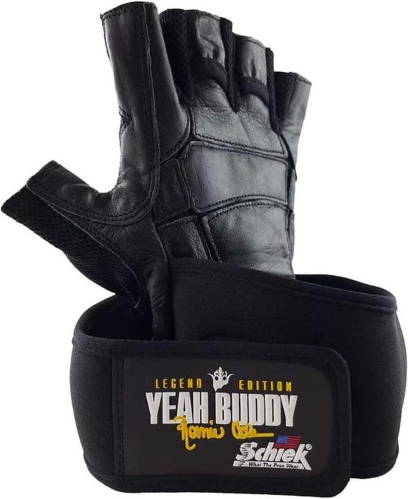Actual product image Schiek Ronnie Coleman Leather Lifting Gloves Black (M)