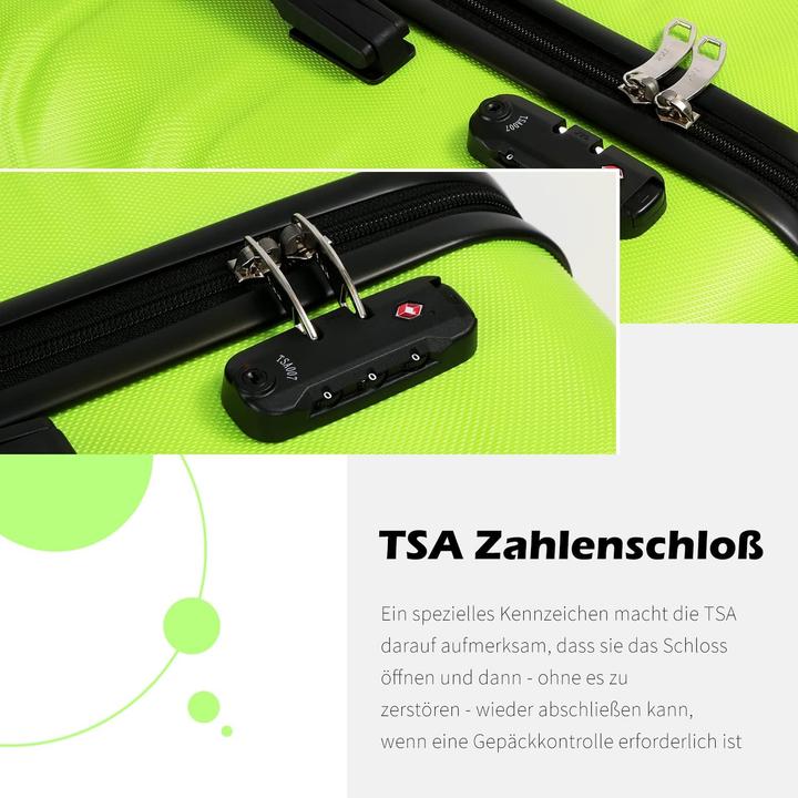 Actual product image Coolife 3-teiliges Hartschalen-Koffer-Set (93 l, Hand luggage (up to 50 litres), M (50 - 90l), L (90 - 115l))