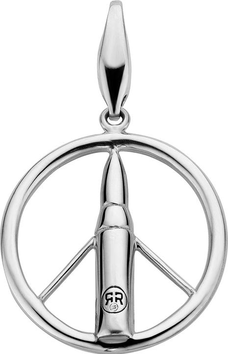Actual product image Rebel & Rose RR-NL017-S-L Make Love Not War Unisex Necklace 70cm (925 silver, Leather, 70 cm)