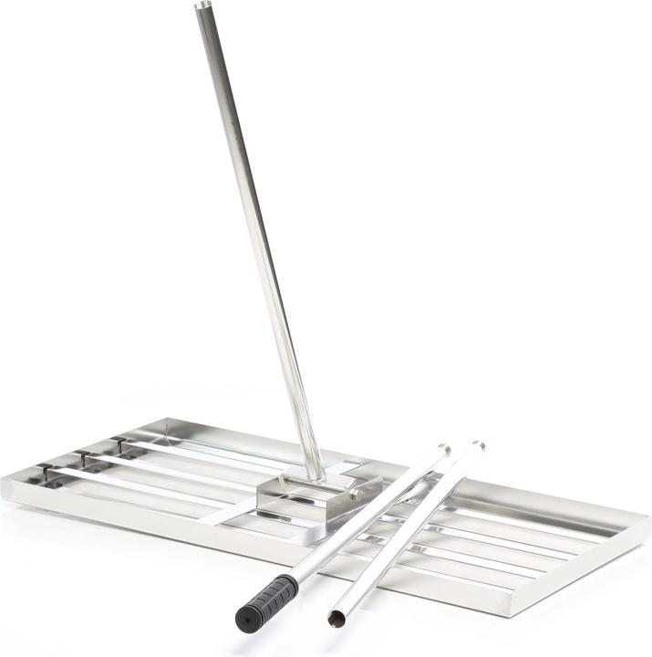 Produktbild Wiltec Edelstahl Rasenrakel mit Stiel Gr. XL Sanden Leveler Flächenebner Garten
