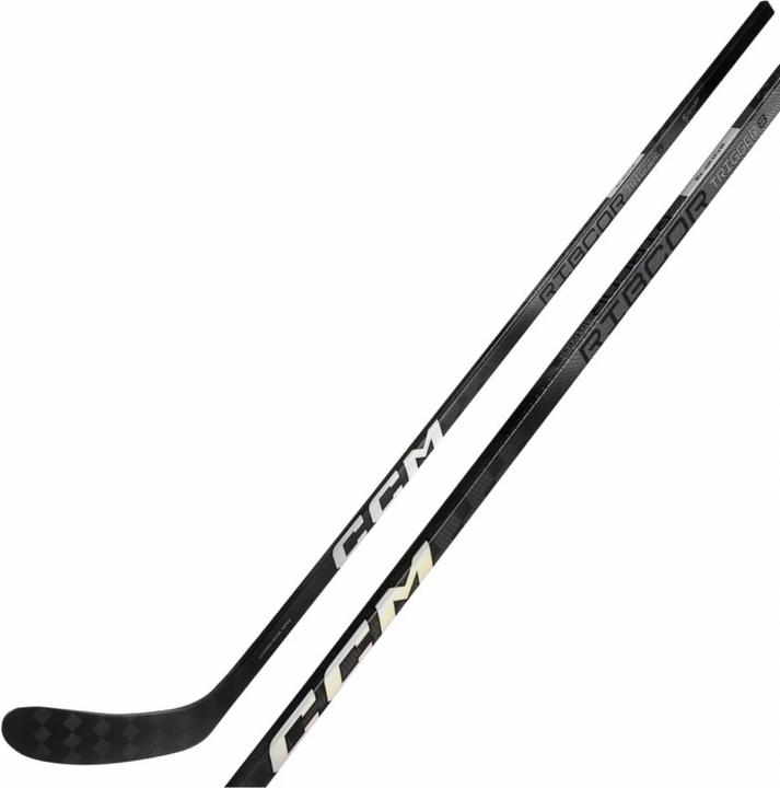 Actual product image CCM Ribcor Trigger 8 Pro Chrome SR Hockey Composite Stick (left, 29, SR 80 Flex) (Left)