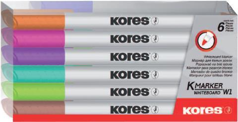 Kores Whiteboard-Set Fine M228466er Set1mm Runds (Sortiert, 1 mm, 6 x)