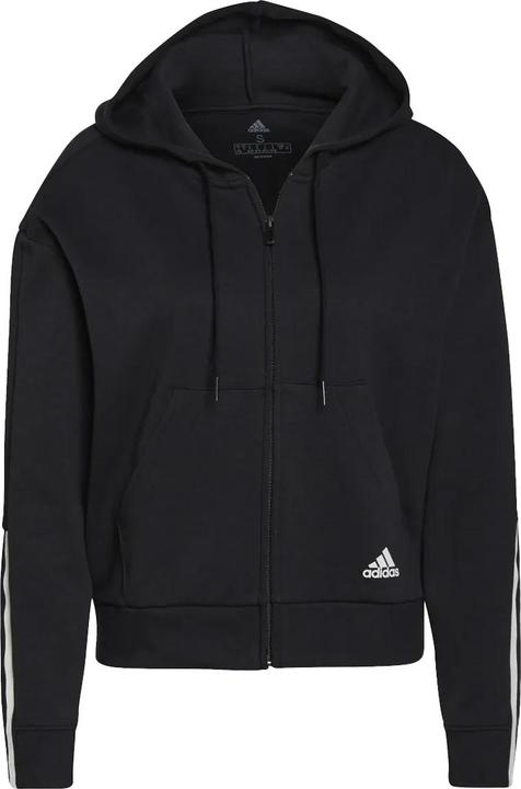 Actual product image adidas Womens/Ladies Essentials Striped Loose Fit Full Zip Hoodie (32 D)