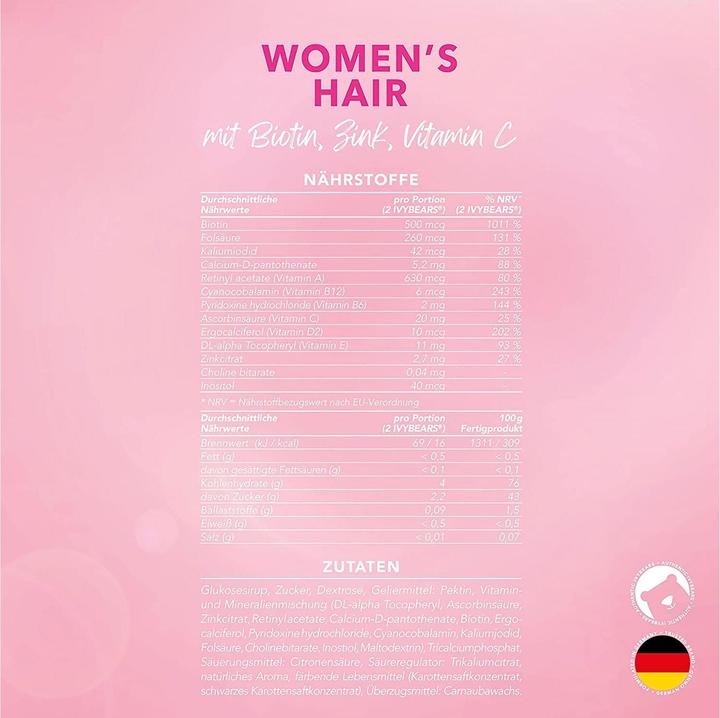 Produktbild IVYBears Women's Hair - 3 Monate (3 Stück, Gummies, 450 g)