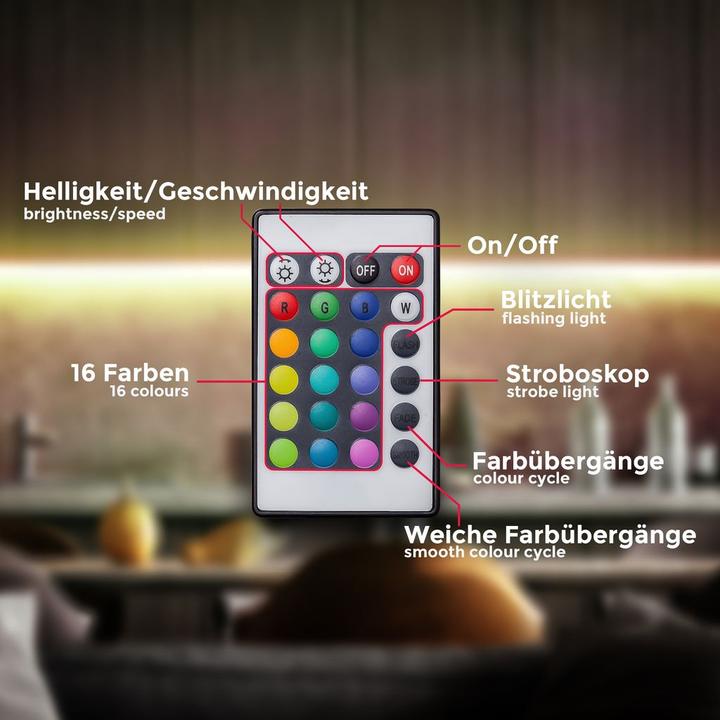 Immagine prodotto B.K.Licht Nastro LED RGB, 3 m, 90xRGB LED/0.11W (Interno)