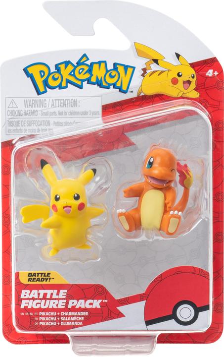 Image du produit Jazwares Pokémon Battle Figure First Partner Set Figurines Lot de 2 Glumanda #2, Pikachu femelle