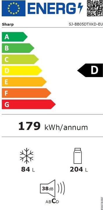 Energy Label Sharp SJ-BB05DTXKD-EU (288 l)