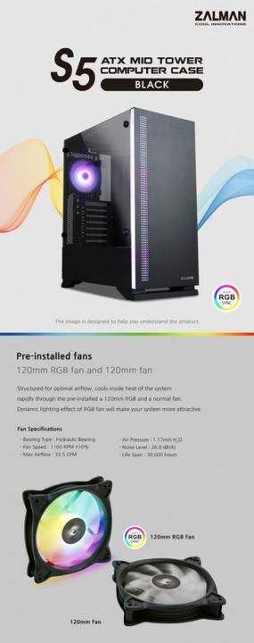 Actual product image Zalman S5 (mATX, Mini-ITX, ATX)