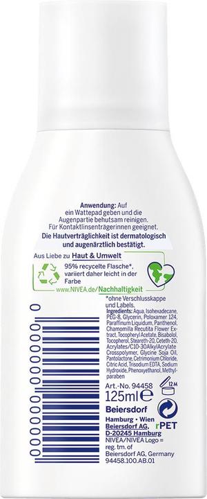 Produktbild NIVEA wasserdichte Augen Make -up -Entfernung, 125 ml (Make-Up Entferner, 125 ml)