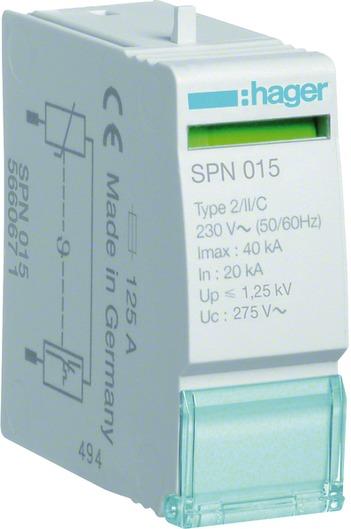 Immagine prodotto Hager SPN015 - Accessori di rete 230 V (Adattatore di protezione da sovratensione)