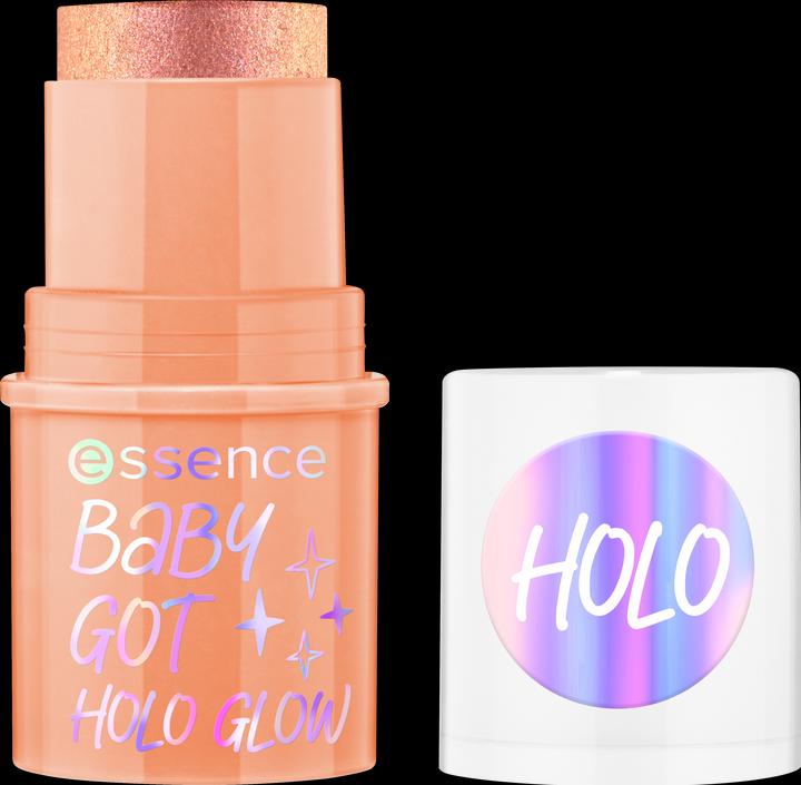 essence BABY GOT HOLO GLOW evidenziatore in stick (10 Santa Albicocca, Highlighter, 5 g)