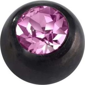Produktbild Bijouteria Piercingverschluss (Chirurgenstahl 316L, PVD Beschichtung (schwarz), Premium Kristall)