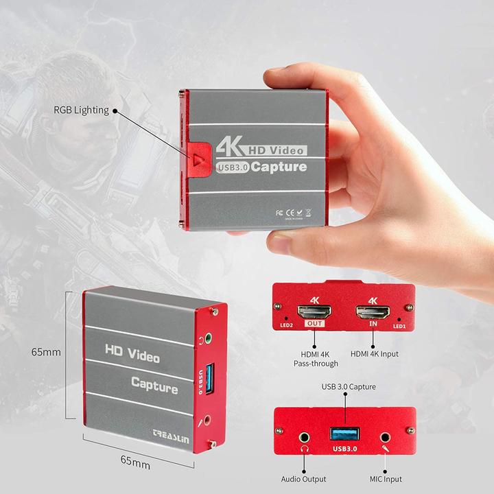 Actual product image TreasLin Capture Card (Wii, Wii U, PS4, PS3, Xbox 360, Xbox One X, Xbox One S, Switch)
