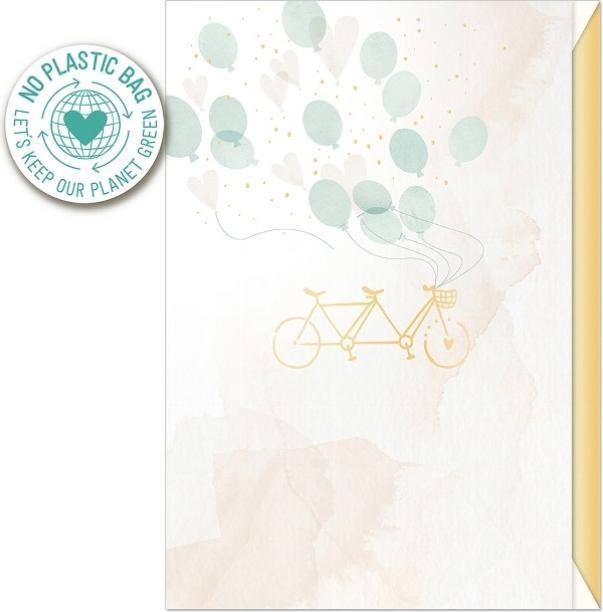 Actual product image Artebene Grusskarte Hochzeit Tandem-Fahrrad von