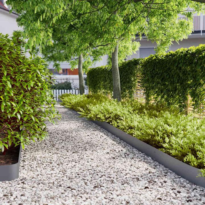 Produktbild VidaXL Rasenkanten 10 Stk. Anthrazit 15x103 cm Kaltgewalzter Stahl Gartenkante (103 cm)