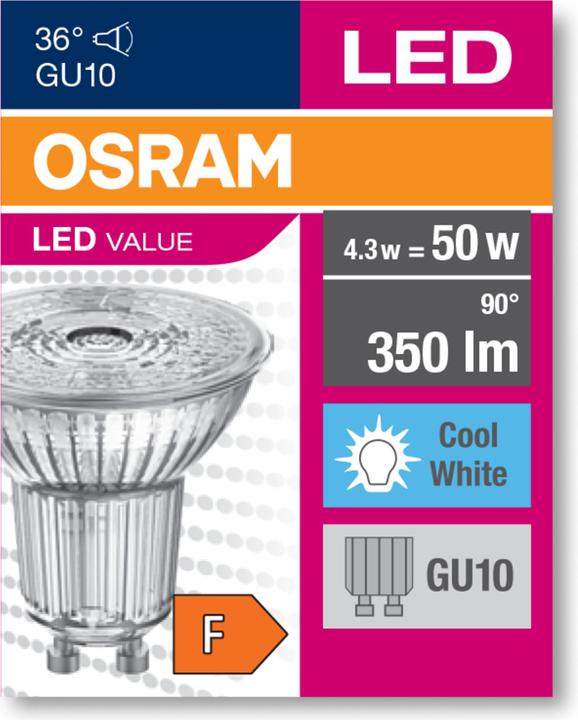 Actual product image Osram LED Spot Value (GU10, 4.30 W, 350 lm, 1 x, F)