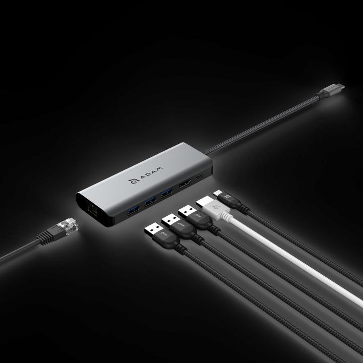Produktbild Adam Elements CASA HUB A01s | Grau | USB-C 4K 6-in-1 Hub (USB-C)
