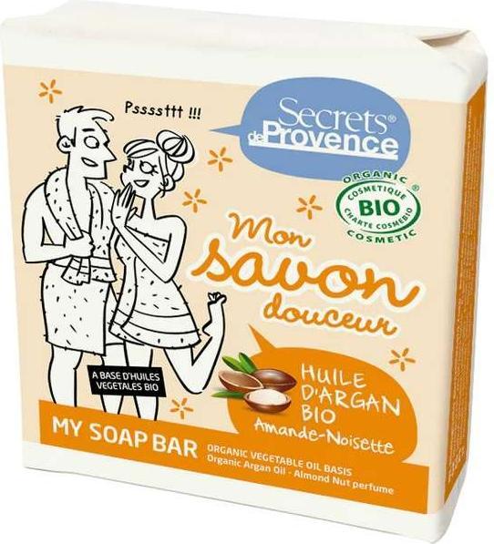 Produktbild Secrets de Provence Sanfte BIO-Seife Arganöl, Mandel & Haselnuss - 100g - (Hartseife)