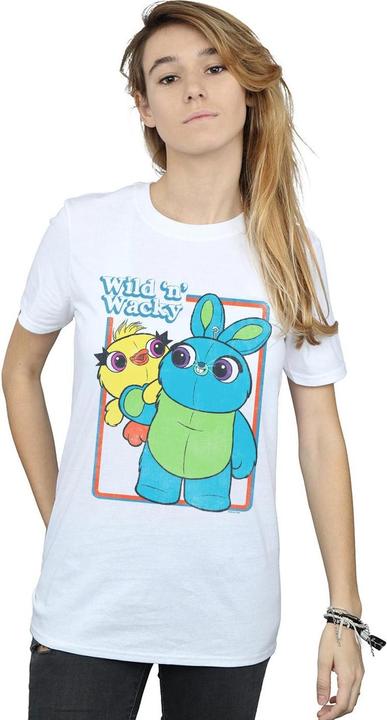 Actual product image Disney Womens/Ladies Toy Story 4 Duck And Bunny Wild And Wacky Cotton Boyfriend T-Shirt (XXL)