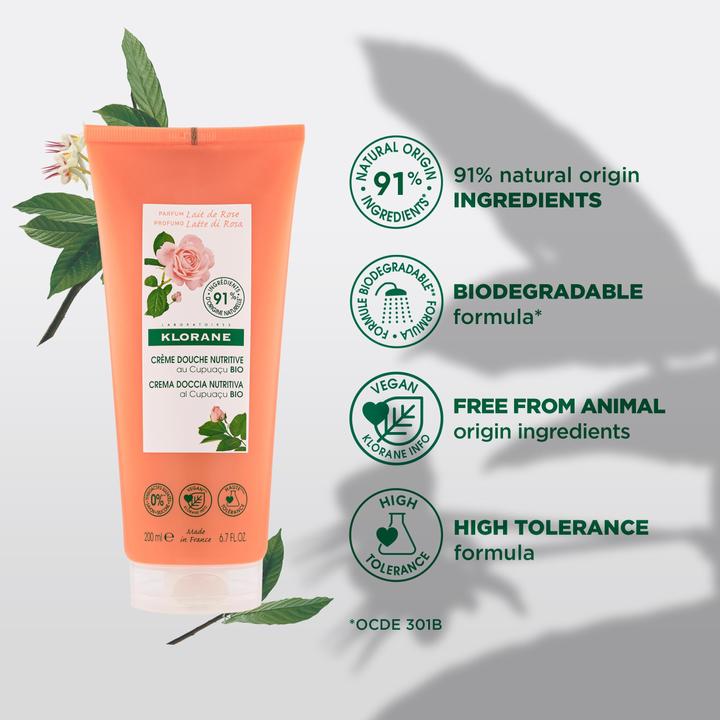 Produktbild Klorane Duschcreme mit Rosenmilch (200 ml)