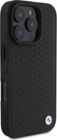 Actual product image BMW BMHMP16L23RDDK iPhone 16 Pro 6.3" czarny/black hardcase Sign Leather Diamond Metal Logo MagS (Apple iPhone 16 Pro)